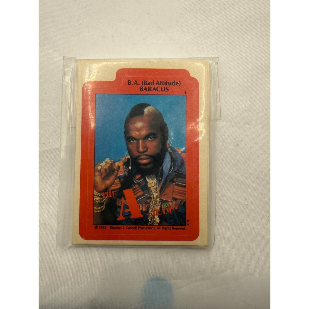 1983 B A Baracus Bad‎ Attitude A-Team Sticker Card Vintage Collectible
